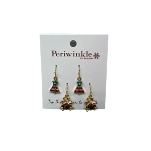 Crystal Trees and Bells Earrings