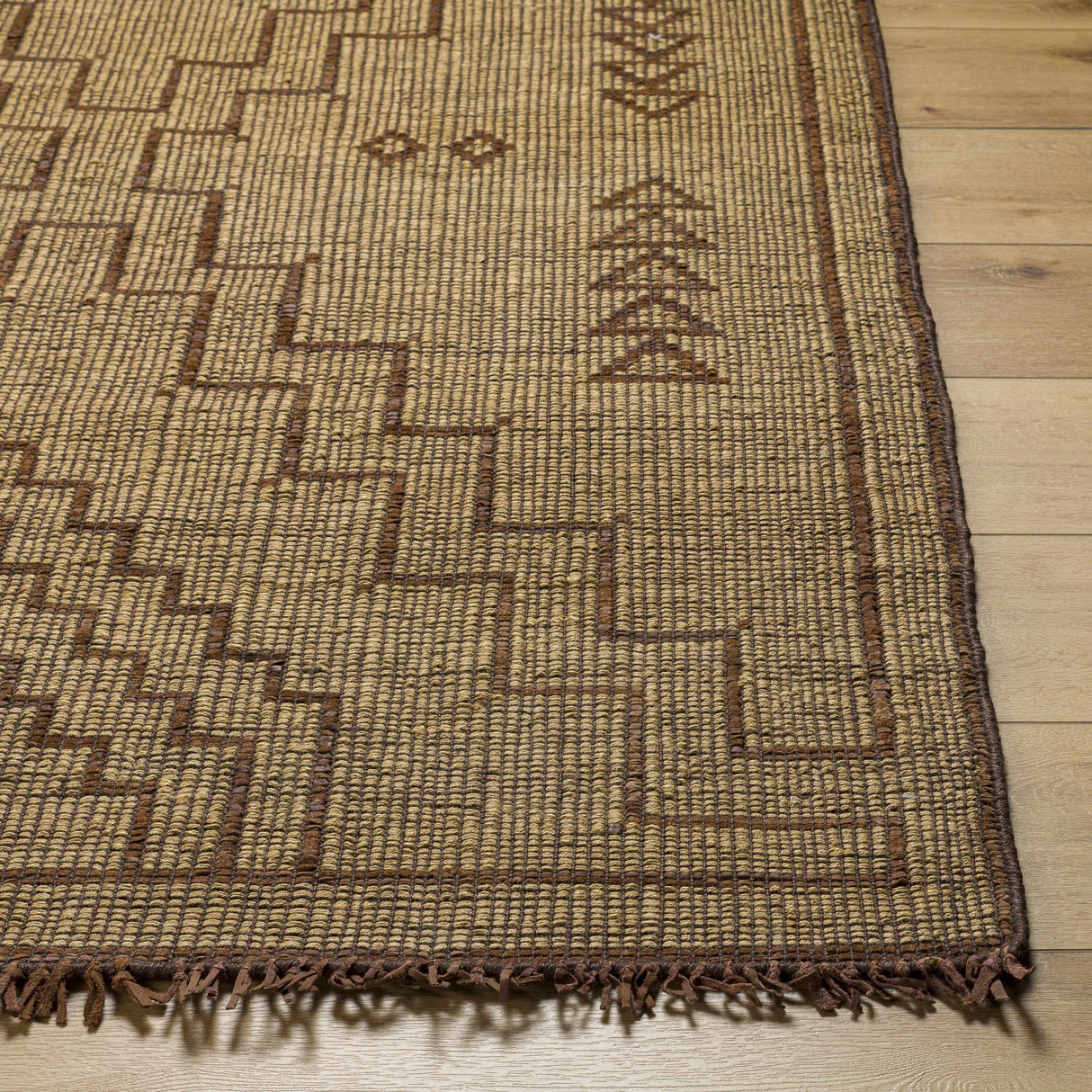 Aoko Jute & Leather Rug - Clearance