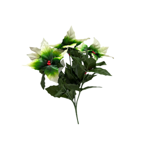 13-Inch Faux Green Holly Bush