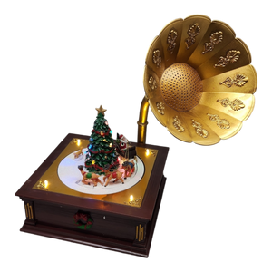 Lighted Musical Rotating Phonograph - 14 inch