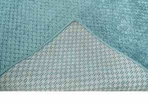 2x4 Modern Geometrical Hand Made Blue Art silk Area Rug