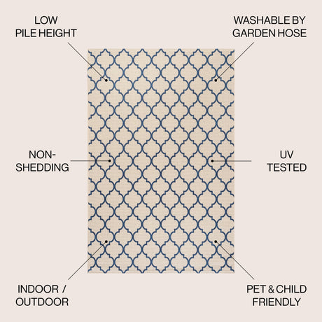 Arabesque ogee trellis indoor/outdoor area rug - Tuesday Morning - Outdoor Rugs