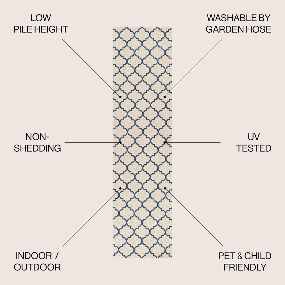 Arabesque ogee trellis indoor/outdoor runner rug - Tuesday Morning - Outdoor Rugs