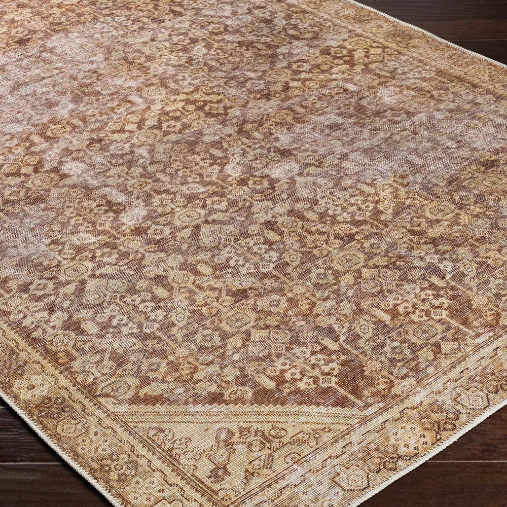 Argao Brown&Mustard Washable Area Rug - Clearance