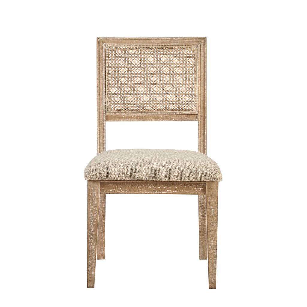 Armless Dining Chair with Cane Back and Tapered Wood Legs, Set of 2 - Dining Chairs