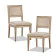 Armless Dining Chair with Cane Back and Tapered Wood Legs, Set of 2 - Dining Chairs