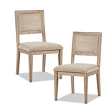 Armless Dining Chair with Cane Back and Tapered Wood Legs, Set of 2 - Dining Chairs