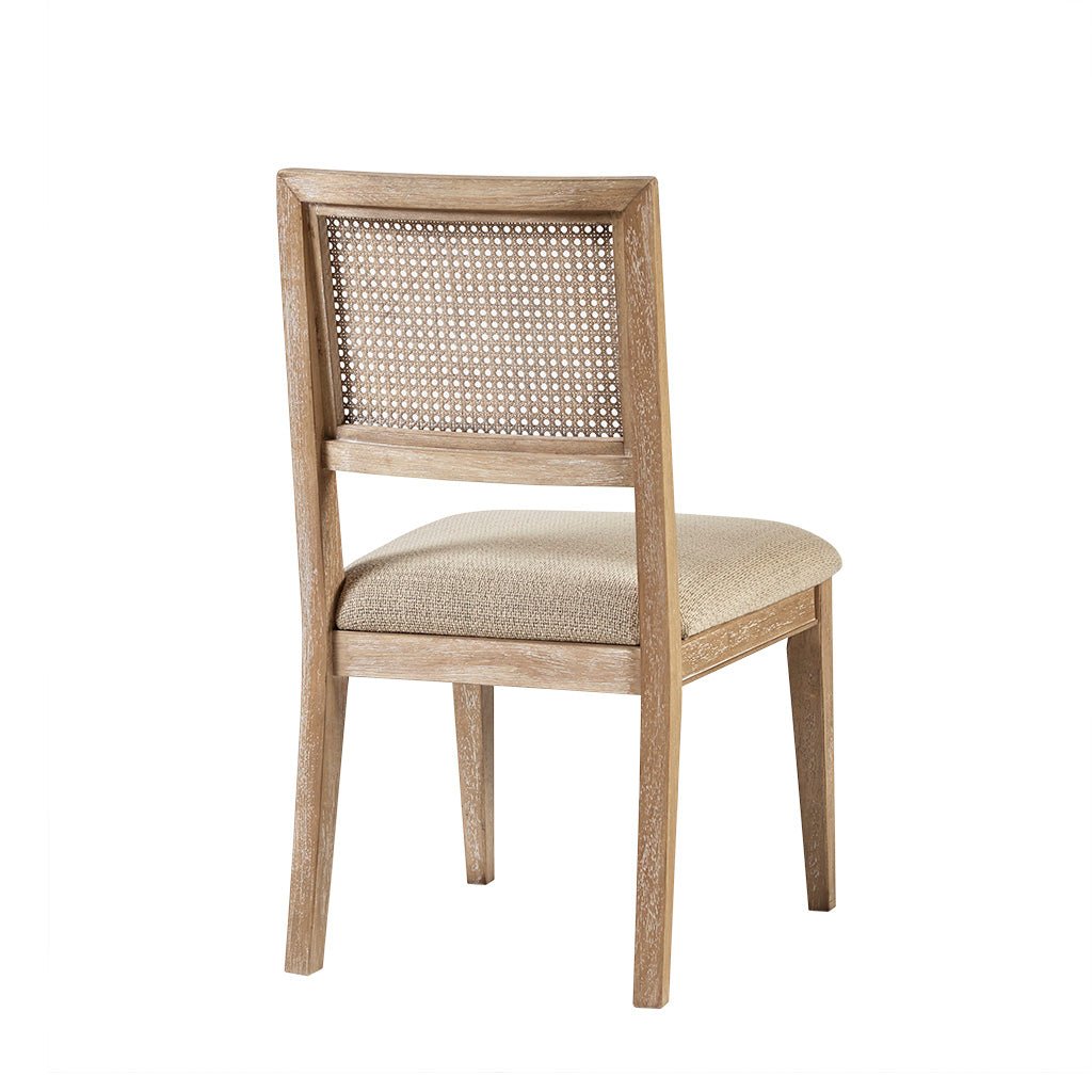 Armless Dining Chair with Cane Back and Tapered Wood Legs, Set of 2 - Dining Chairs