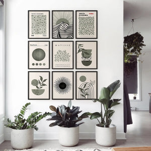 MCM Boho Abstract Wall Art Set of 9. Bauhaus, Matisse Prints
