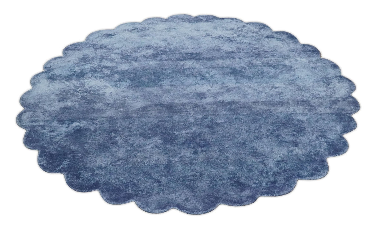 Art Silk 6x6 Round Modern Solid Violet Rug,  entryway, bedside, living room rug | VIS1