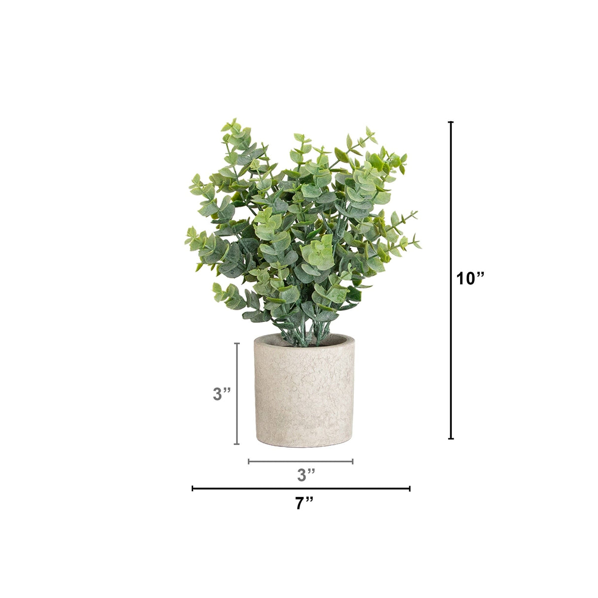 10" Artificial Baby Blue Eucalyptus in Decorative Planter - Set of 3