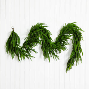 10' Artificial Real Touch Norfolk Island Pine Garland with Natural Look