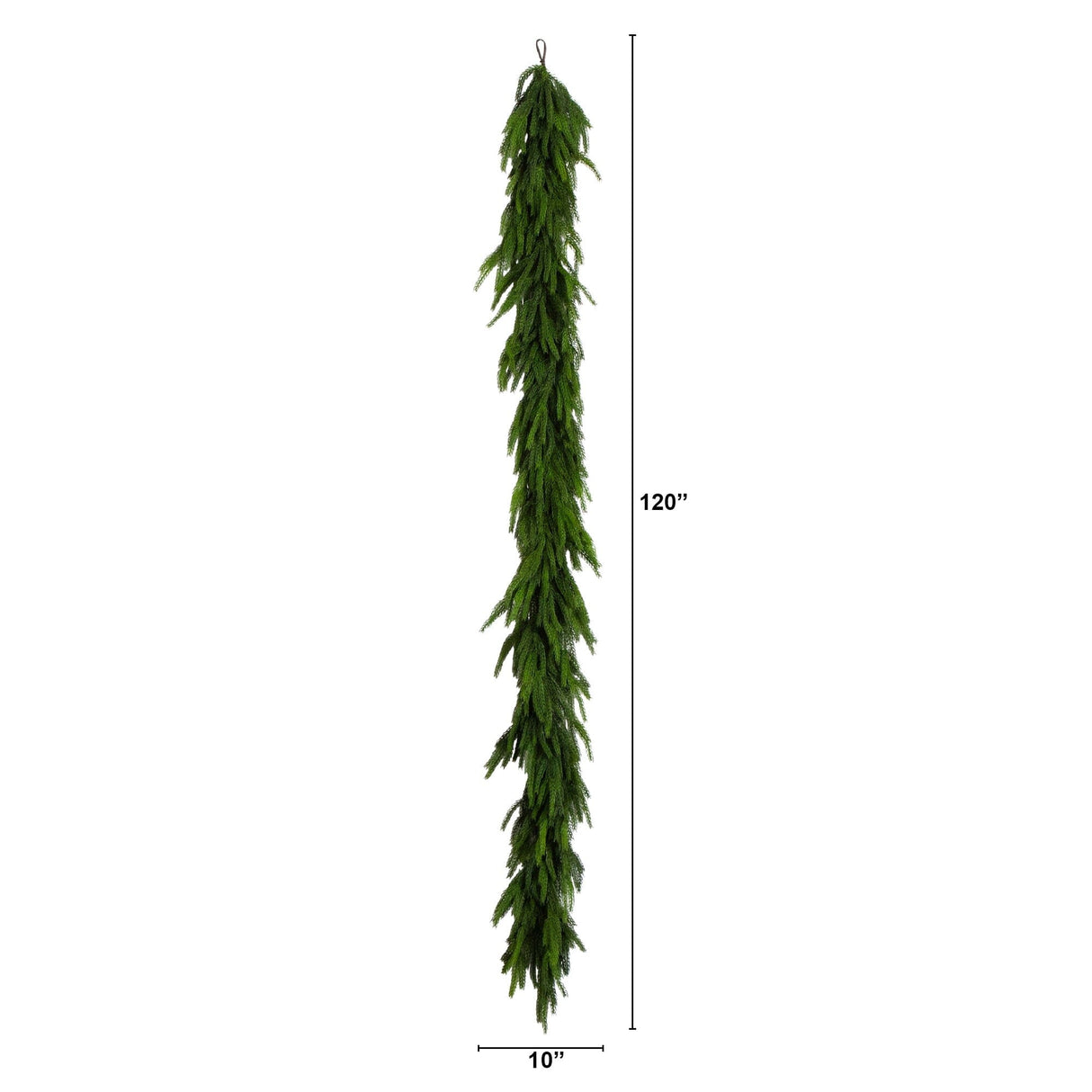 10' Artificial Real Touch Norfolk Island Pine Garland with Natural Look