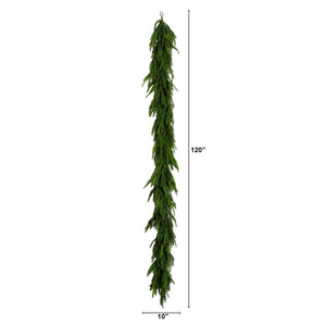 10' Artificial Real Touch Norfolk Island Pine Garland with Natural Look