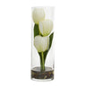 10” Tulips Artificial Arrangement in Cylinder Vase