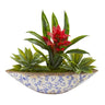 11" Bromeliad and Agave Artificial Plant in Floral Planter"