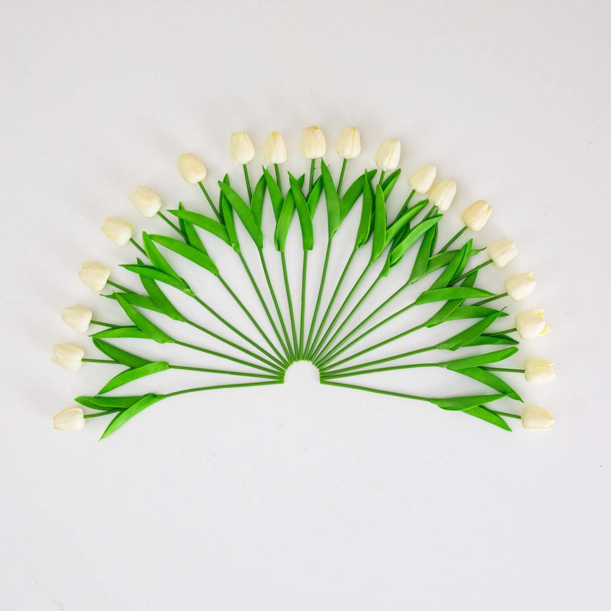 13” Artificial White Tulip Flower Bundle - Set of 20