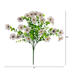 13" UV Daisy Flower Bush Plant (Indoor/Outdoor)- Set of 12
