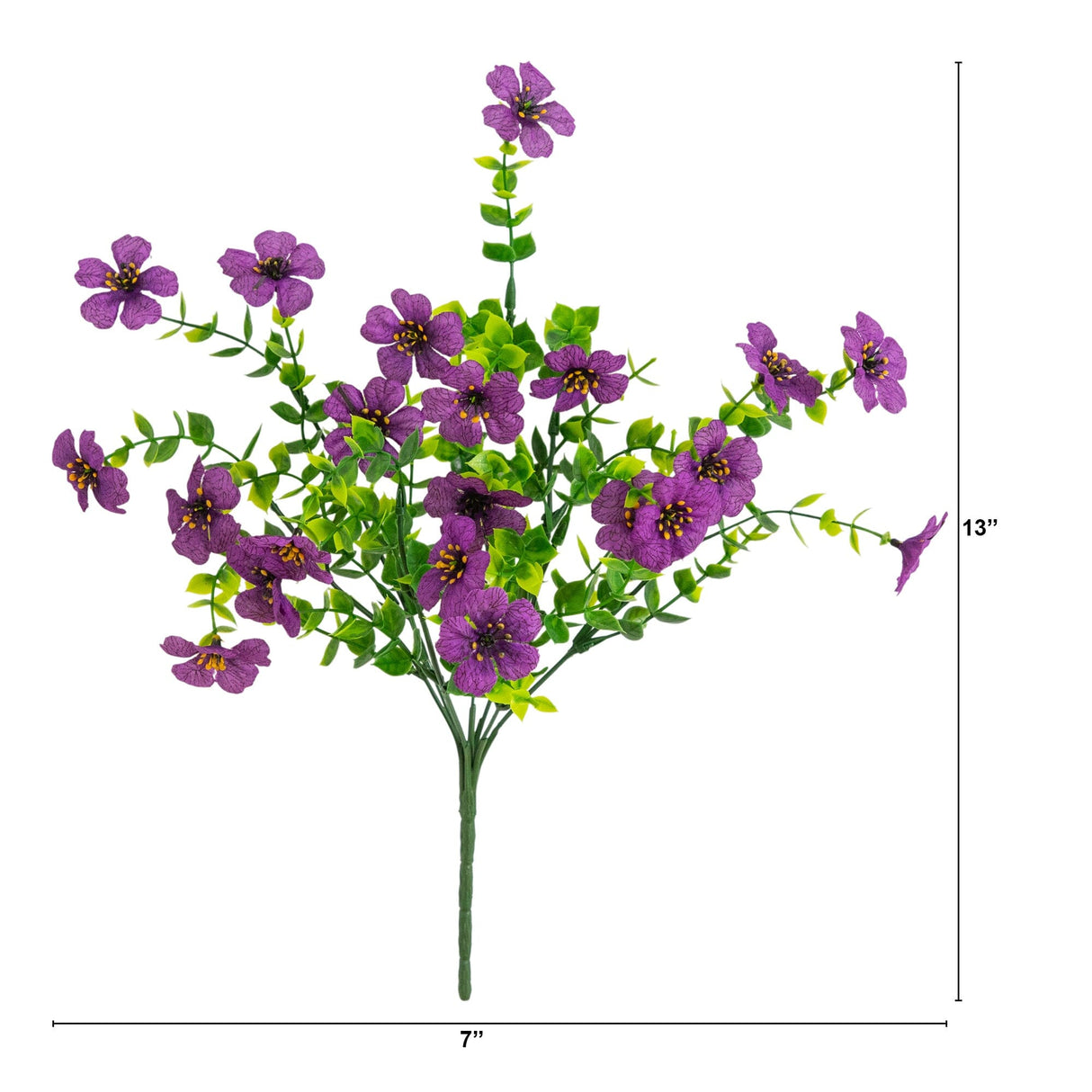 13" UV Daisy Flower Bush Plant (Indoor/Outdoor)- Set of 12