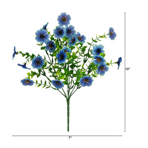 13" UV Daisy Flower Bush Plant (Indoor/Outdoor)- Set of 12