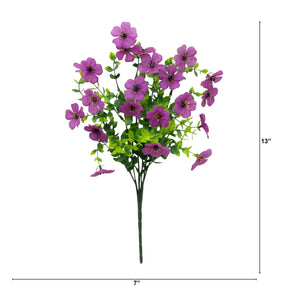 13" UV Daisy Flower Bush Plant (Indoor/Outdoor)- Set of 12