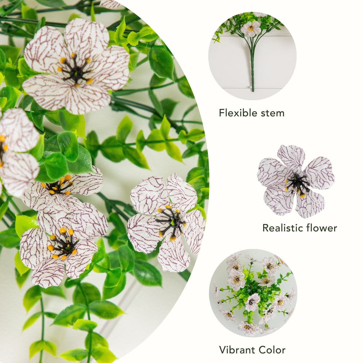 13" UV Daisy Flower Bush Plant (Indoor/Outdoor)- Set of 12