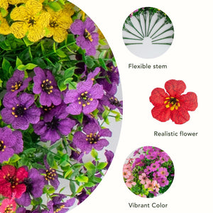 13" UV Daisy Flower Bush Plant (Indoor/Outdoor)- Set of 12