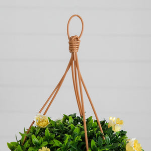 13” UV Resistant Artificial Mini Rose and Aptenia in Woven Hanging Basket (Indoor/Outdoor) - Set of 2