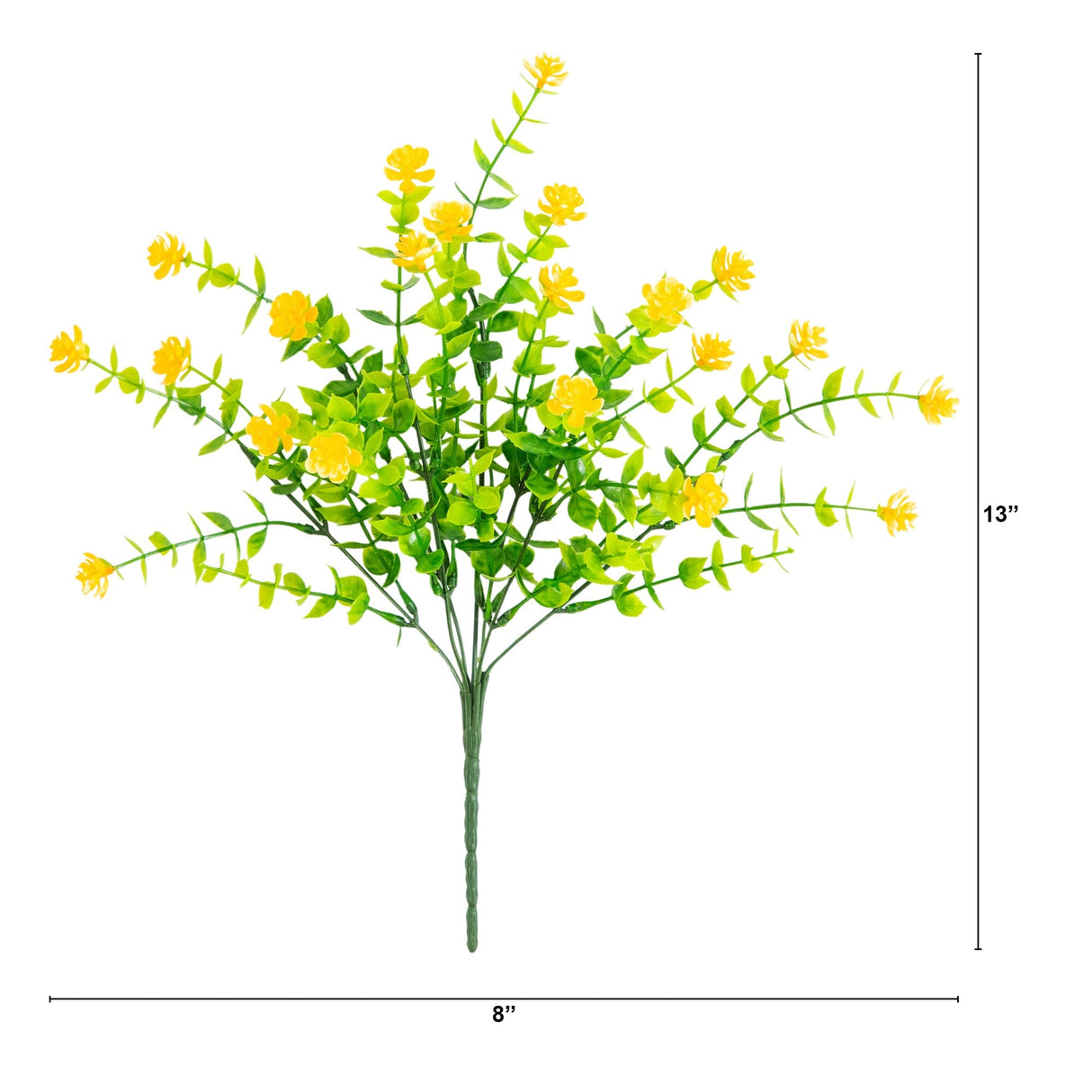 13" UV Resistant Artificial Flowering Mini Rose Bush (Indoor/Outdoor) - Set of 12