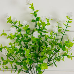 13" UV Resistant Artificial Flowering Mini Rose Bush (Indoor/Outdoor) - Set of 12