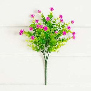 13" UV Resistant Artificial Flowering Mini Rose Bush (Indoor/Outdoor) - Set of 12