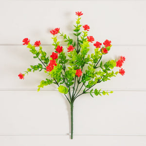 13" UV Resistant Artificial Flowering Mini Rose Bush (Indoor/Outdoor) - Set of 12