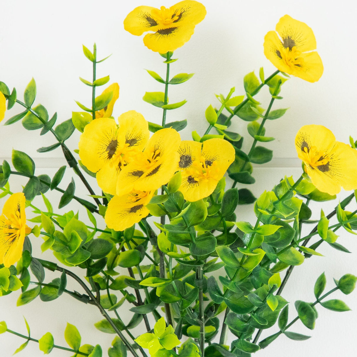 13in. UV Resistant Artificial Pansy Bush (Indoor/Outdoor) - Set of 12