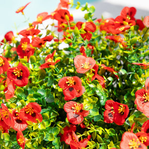 13in. UV Resistant Artificial Pansy Bush (Indoor/Outdoor) - Set of 12