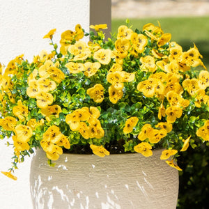 13in. UV Resistant Artificial Pansy Bush (Indoor/Outdoor) - Set of 12