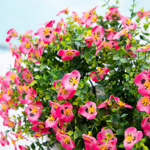 13in. UV Resistant Artificial Pansy Bush (Indoor/Outdoor) - Set of 12