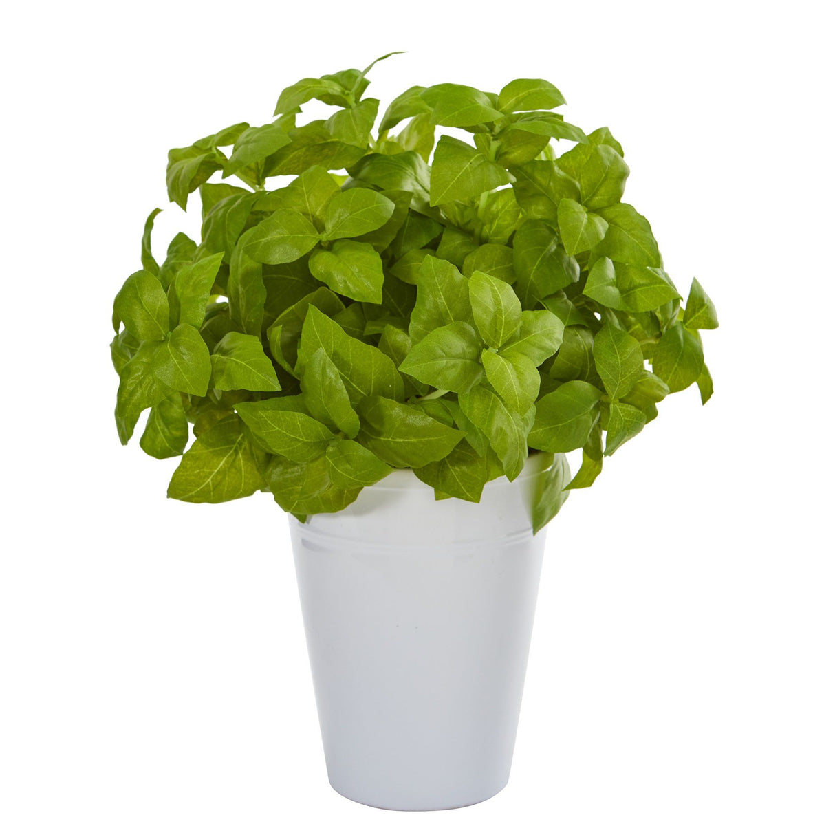 14” Basil Artificial Plant in White Planter