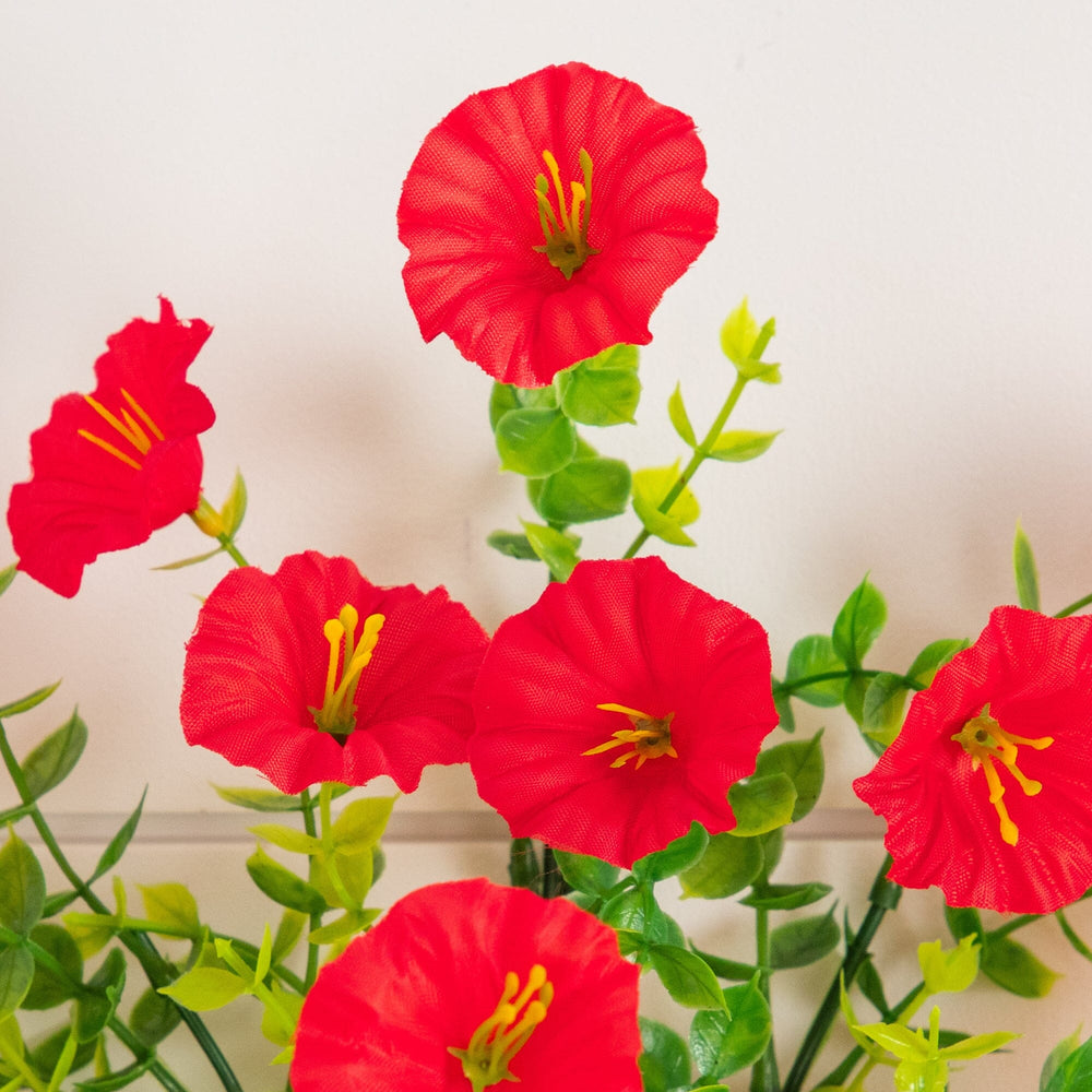 14" UV Resistant Artificial Morning Glory Bush (Indoor/Outdoor) - Set of 12