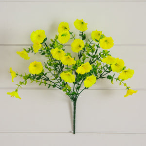 14" UV Resistant Artificial Morning Glory Bush (Indoor/Outdoor) - Set of 12