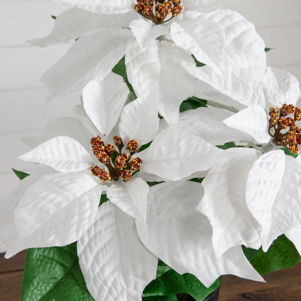 15" Artificial Poinsettia Plant - Set of 2