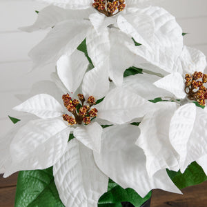 15" Artificial Poinsettia Plant - Set of 2