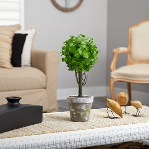 15” Eucalyptus Topiary Artificial Tree