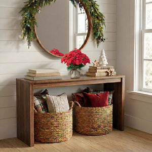 16" Artificial Poinsettia Arrangement in Burlap Planter