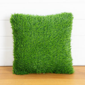 16" UV Resistant Artificial Grass Pillow Cushion (Indoor/Outdoor)