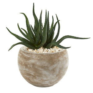17” Aloe Succulent Artificial Plant in Sand Colored Planter