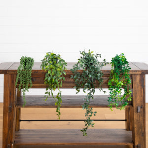 17" Artificial Hanging Plants - Set of 4