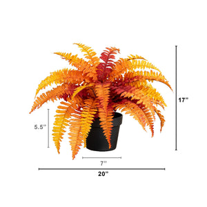 17” Autumn Artificial Fall Boston Fern Plant