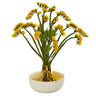 17” Baby Breath Arrangement in Gold and Cream Elegant Vase