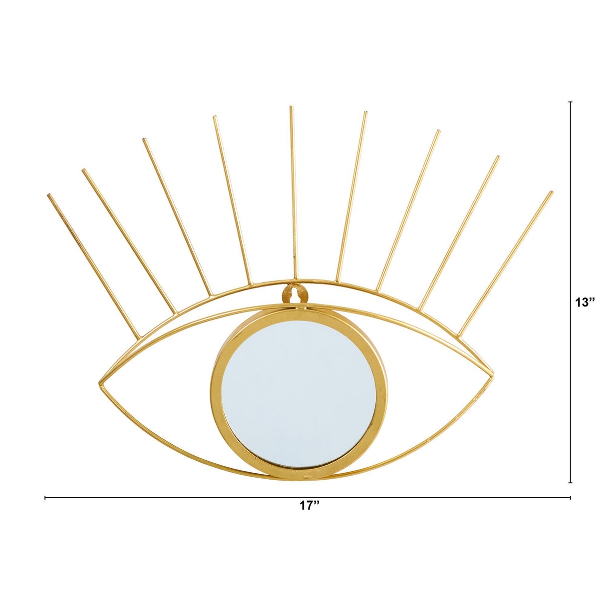 17” Gold Metal Glam Eye Wall Decor Accent Mirror