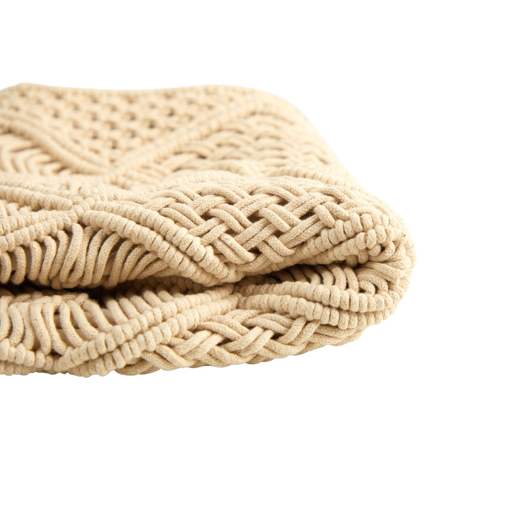 18” Boho Cross Woven Macrame Decorative Pillow Cover
